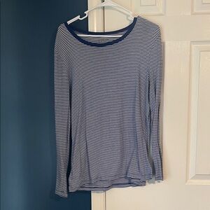 Old Navy Navy and White Striped Long Sleeve Top